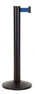 Poteau de guidage en plastique - Hauteur poteau : 960  mm - Longueurs de sangle: 3 m - Noir