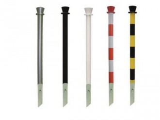Poteaux de chantier à planter - Diamètre : 50 mm - Hauteur : 950 mm - 5 coloris disponibles