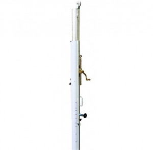 Poteaux volley haute compétition télescopiques - 5 hauteurs réglementaires - métalliques poudrés blanc - Avec fourreaux 