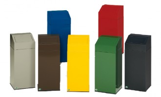 Poubelle conteneur tri séléctif - Capacité : 76 L - Dimensions : 405 x 405 x 910 mm - Coloris au choix