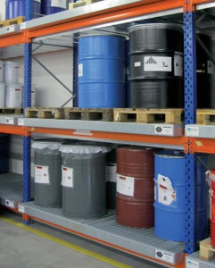 Bac de rétention en acier pour Rayonnage - Standard ou sur-mesure - Rétention 790 litres.