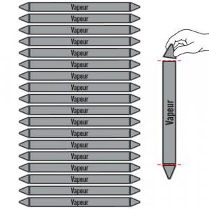 Rouleau adhésif de marqueurs de tuyauterie gris - vapeur - Devis sur Techni-Contact.com - 5