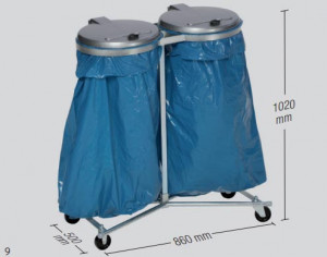 Support sac poubelle avec couvercle plastique - Devis sur Techni-Contact.com - 2