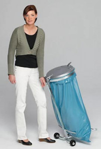 Support sac poubelle galvanisé avec couvercle plastique - Devis sur Techni-Contact.com - 2