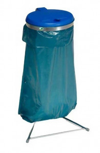 Support sac poubelle galvanisé couvercle plastique  - Devis sur Techni-Contact.com - 2