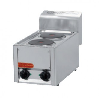 Table de cuisson électrique en inox - Puissance : de 4 à 10 Kw - Dimensions : Jusqu'à 990 x 600 x 290 mm