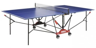 Table de ping pong à châssis central roulant - Plateau 22 mm sandwich Alu amélioré / Bleu