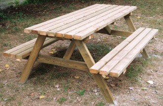 Table de pique nique forestière en bois - Devis sur Techni-Contact.com - 1