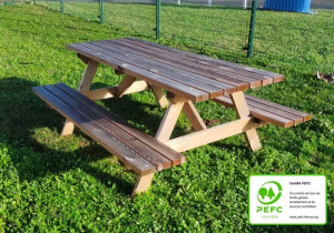 Table de pique-nique forestière en bois - Devis sur Techni-Contact.com - 1