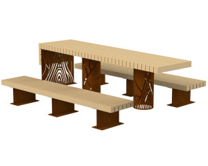Table en acier et bois - Devis sur Techni-Contact.com - 1
