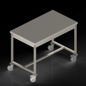 Table mobile inox à roulette avec ou sans étagère - Devis sur Techni-Contact.com - 2