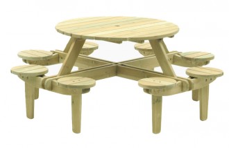 Table pique-nique ronde en bois - Devis sur Techni-Contact.com - 1