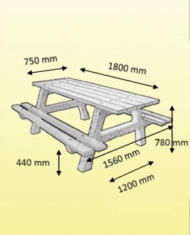 Table plein air béton et bois - Devis sur Techni-Contact.com - 2