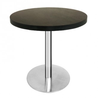 Table ronde bois mélaminé Wengé Hauteur 72cm - Devis sur Techni-Contact.com - 1