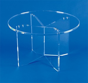 Table ronde piètement croix plexiglas - Devis sur Techni-Contact.com - 1