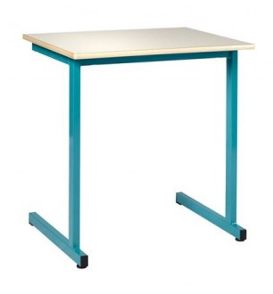 Table scolaire fixe à dégagement latéral - Tailles 4, 5, 6 (7 sur devis) - mélaminé ou stratifié - piétement monobloc
