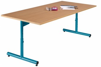 Table maternelle réglable multiforme - Taille réglable de 1 à 3 – 7 Formats - Mélaminé ou Stratifié avec chant PVC