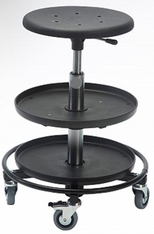 Tabouret à roulettes pour atelier - Hauteur d’assise : 54 - 80 cm