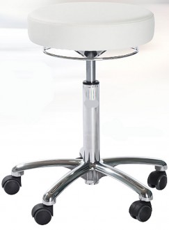 Tabouret d'atelier ergonomique rembourré sur roulettes - Diamètre du siège : 360 mm