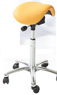 Tabouret ergonomique selle réglable à hauteur - Dimensions du siège (l x P x H) : 385 x 290 x 230 mm