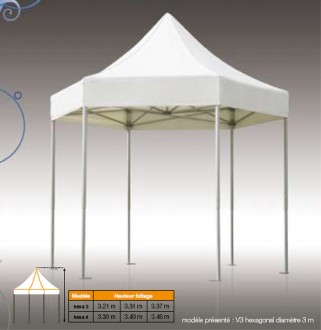 Tente hexagonale 10.40 m² - Devis sur Techni-Contact.com - 1