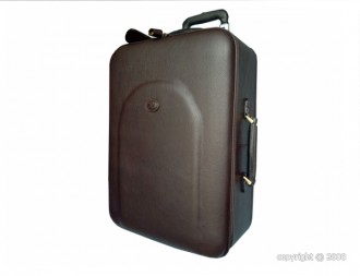 Valise en cuir grainé de coloris brun foncé - Devis sur Techni-Contact.com - 1