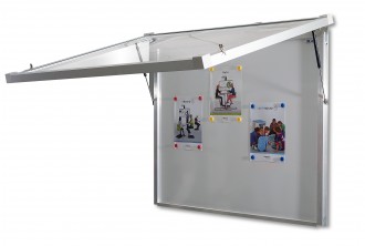 Vitrine d'affichage à porte relevable - Encadrement aluminium - magnétique - Extérieur ou intérieur