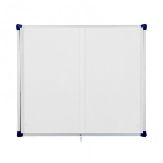 Vitrine d'affichage magnétique portes coulissantes - 12 tailles disponibles - Acier coloris blanc - Magnétique - Fabrication en France