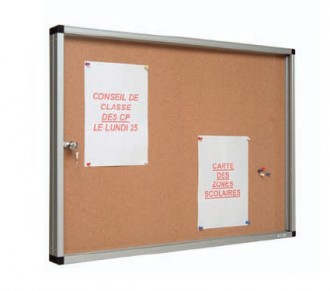 Vitrine d'affichage liège - 6 tailles - Surface liège - cadre aluminium