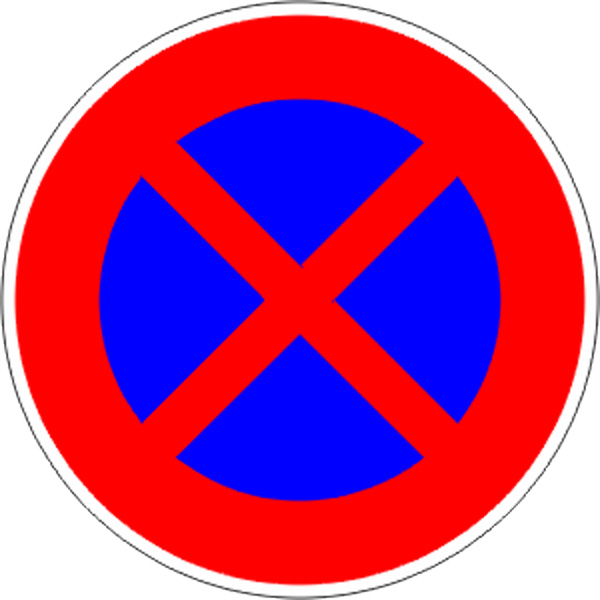 Panneau interdiction stationner ou arrêter B6d : Commandez sur  Techni-Contact - Panneau de signalisation
