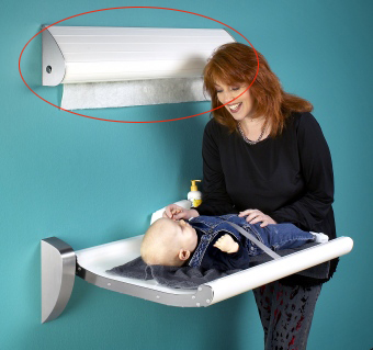Table massage en acier blanc avec dérouleur pour rouleau de papier