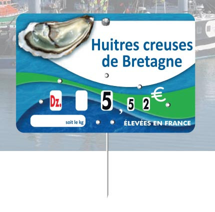 Etiquette poissonnerie huîtres : Commandez sur Techni-Contact - Affiche  prix poissonnerie