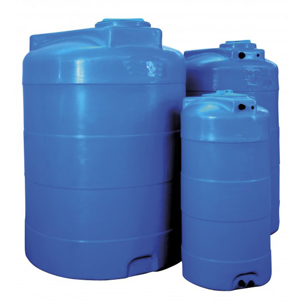 Réservoir de récupération eau de pluie 3000l - Cuve polyéthylène aérienne  bleue - Vertical