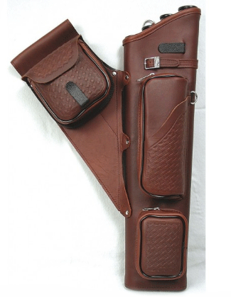 Carquois De Flèches En Cuir Véritable – Carquois Hanche Traditionnel Pour Tir à L’Arc Chasse & Loisir, Ambidextre, 15-20 Flèches, Style Western Authentique