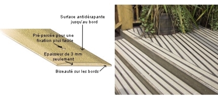Bande antidérapante pour terrasse de 1200 mm x 50 mm 