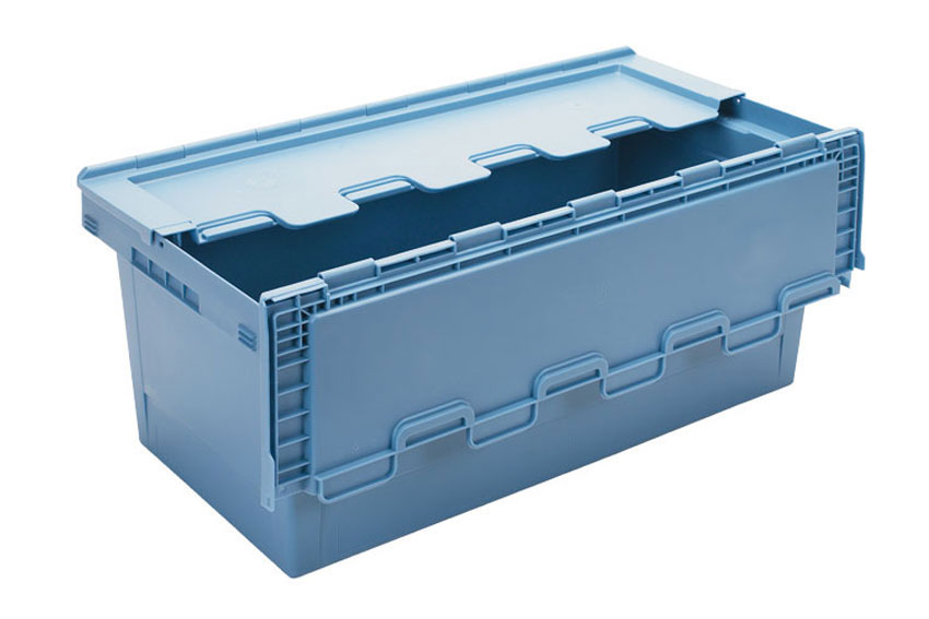 Caisse plastique de transport avec couvercle : Commandez sur Techni-Contact  - Caisse empilable