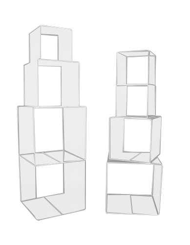 Cube d'agencement PLEXI 50 x 50 x 50 cm - Présentoir et Présentoirs