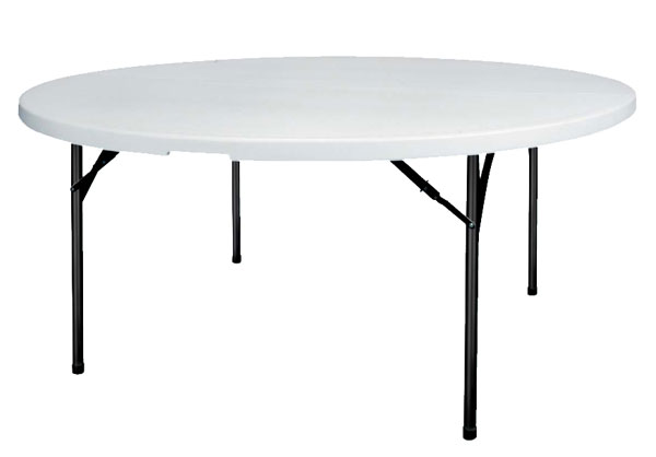 Table pliante ronde de collectivité : Commandez sur Techni-Contact - Table  en polyéthylène pliante