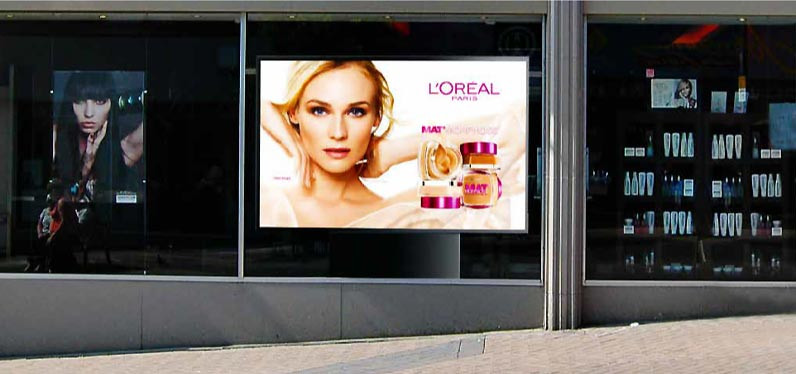 Écran vitrine et écran publicitaire vitrine d'affichage dynamique – Ledbleu
