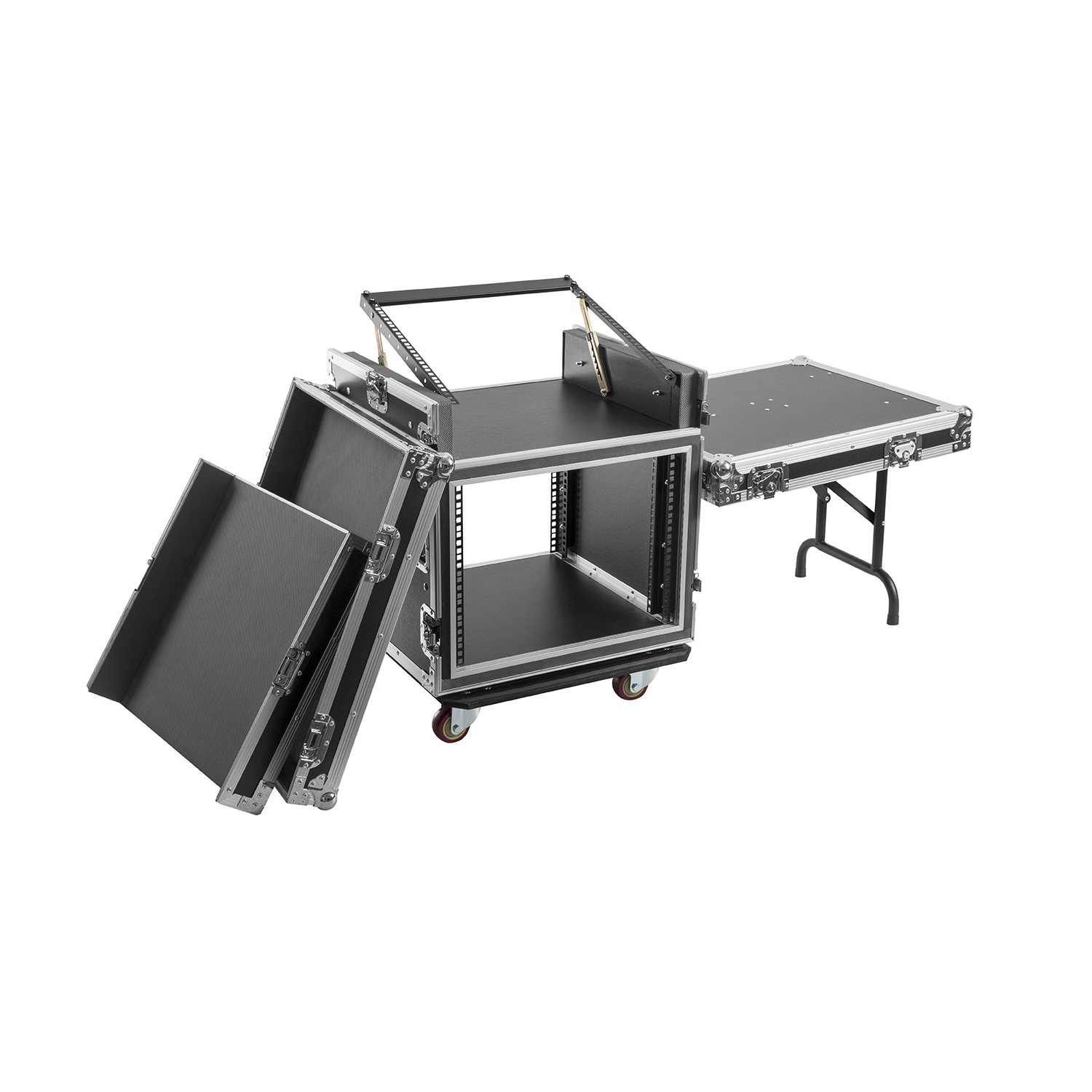 Flight case régie rack 19´´ pour console plan incliné : Devis sur ...