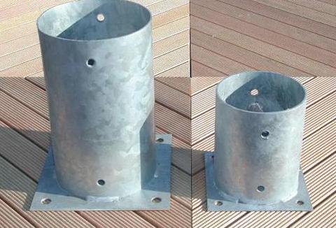 ADGO® Support de poteau en acier galvanisé à chaud 100 x 100 x 900 mm 