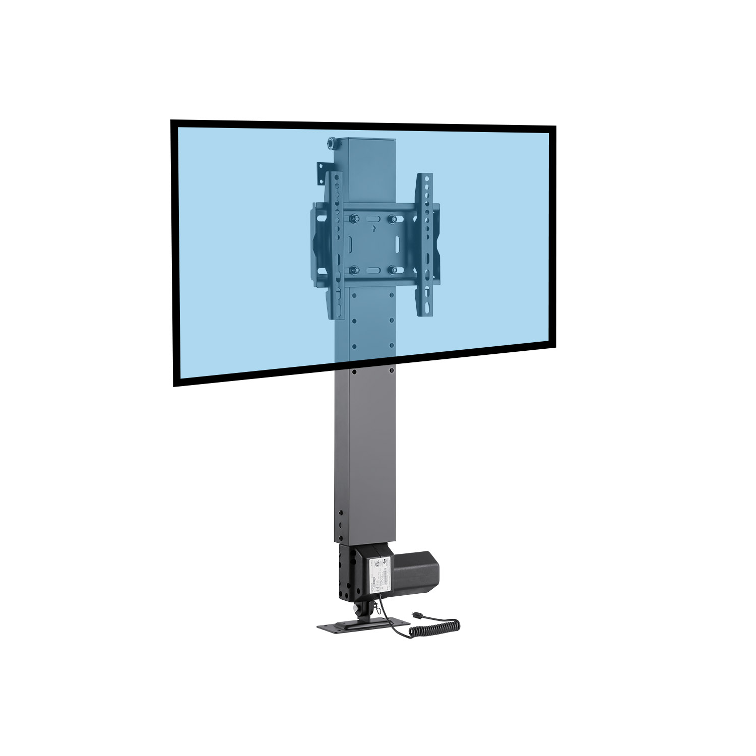 KIMEX Support Motorisé Pour TV 37 à 80 Pouces – Noir, Télécommande Incluse, Monte-charge électrique Design