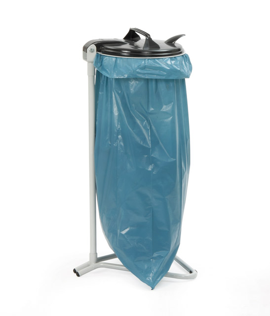 Support de sacs poubelles pliable 110 litres bleu
