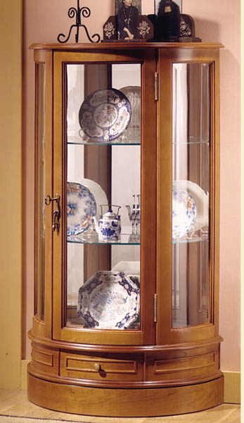 VCM Vitrine en bois collection vitrine en verre Lumo Mini miroir Vitrine en  bois
