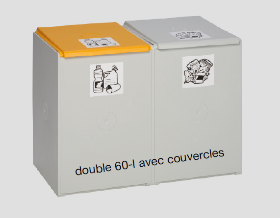 Poubelle tri sélectif 60 L : Commandez sur Techni-Contact - Collecteur de  déchets 60 L