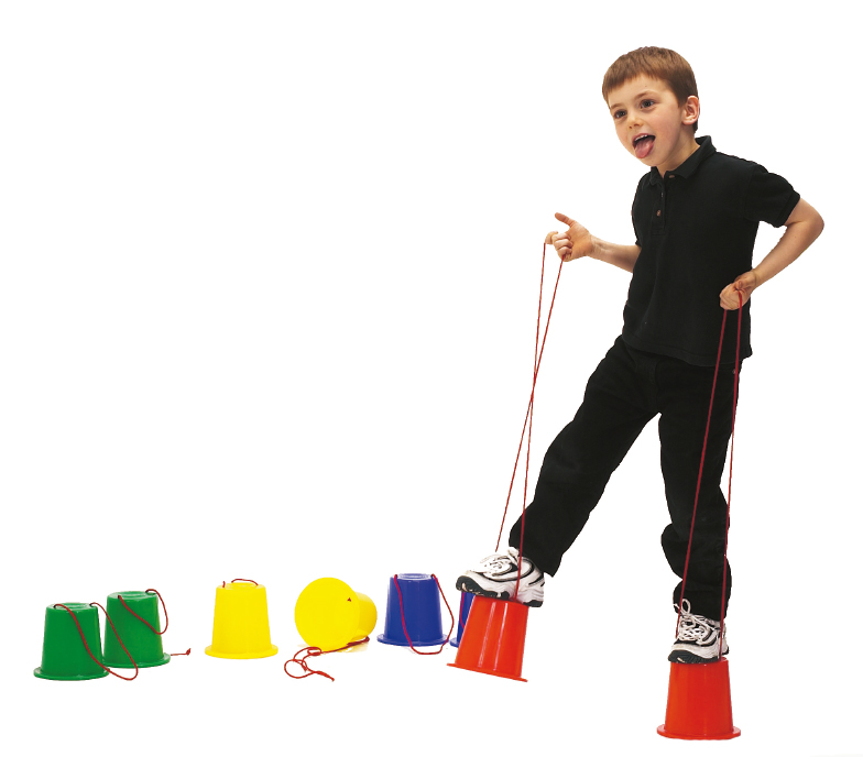 Échasses de marche pour enfants - OMABETA - équipement de formation épaissi - Bleu/Rouge