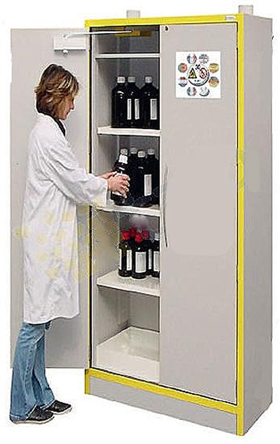 Armoire De Sécurité Anti-feu 60L – Coffre Ignifuge Avec 2 étagères, Serrure à Clé, Pour Produits Inflammables (43x43x56 Cm)