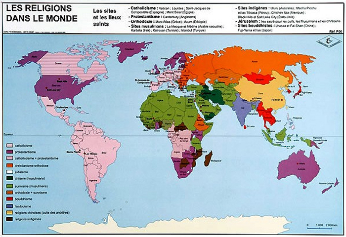 Carte Du Monde 70 X 102