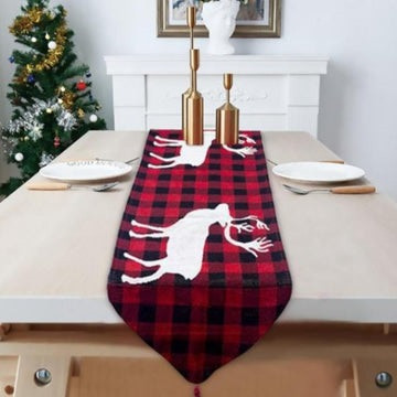 Chemin De Table De Noël En Coton Et Lin - 178 X 33 Cm - Imprimé Festif - Imperméable - Pour Décoration De Table Fêtes