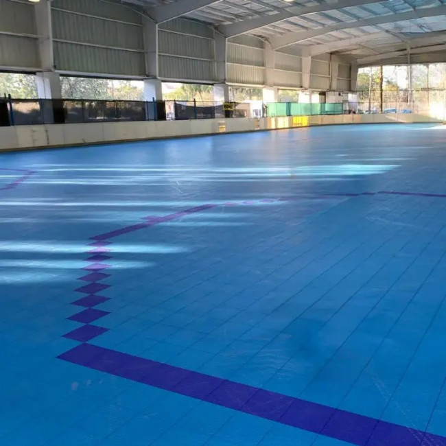 Dalles D'entraînement Hockey Sur Glace - 10 Panneaux Antidérapants, Installation Facile, Intérieur/extérieur